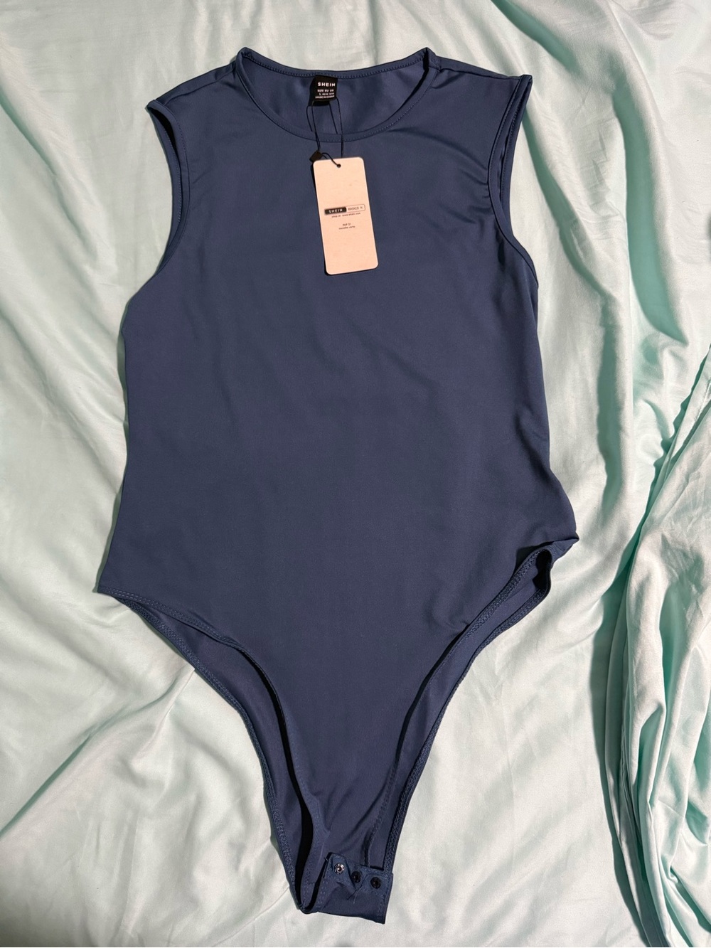 SHEIN Navy Blue Crewneck Basic Top